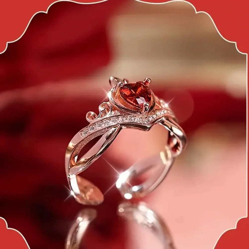 Red Apple Crown Ring, Snow White Ring, Poison Apple Ring